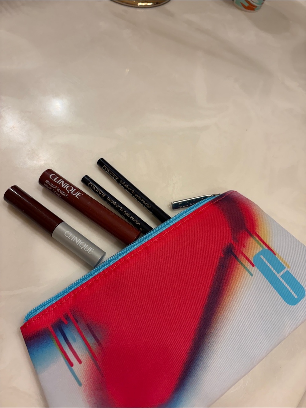 Clinique Almost Lipstick & Lip Gloss Black Honey and 2 Intense black Quick liner